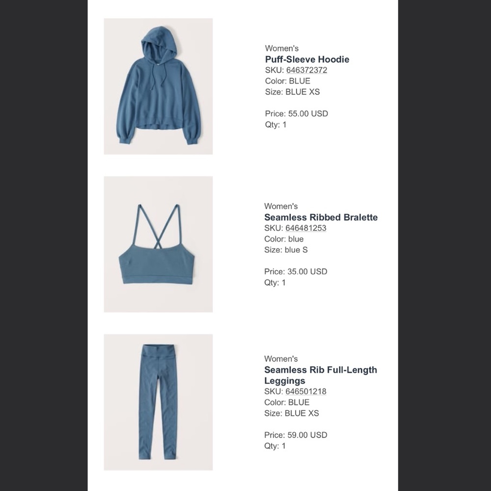Abercrombie & Fitch 3 Piece Outfit